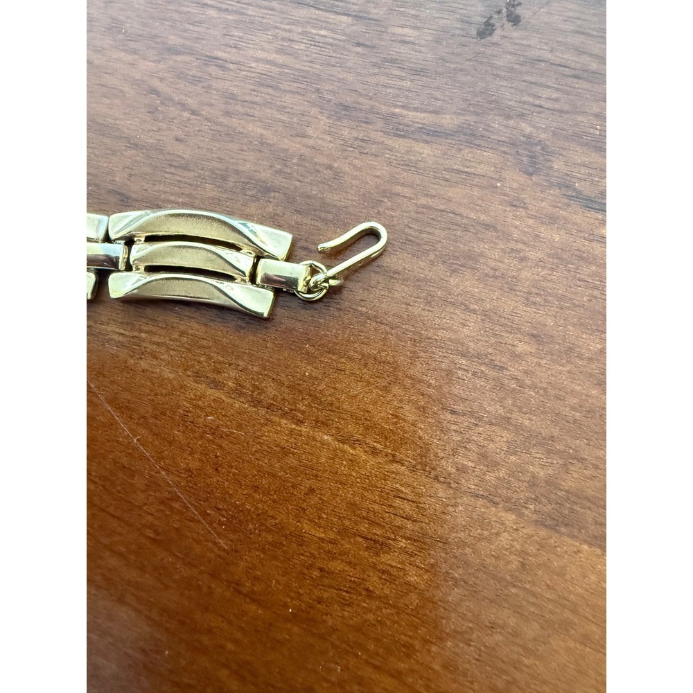Crown Trifari Necklace Women OS Gold Excellent Vintage Triple Ribbed Link Collar - Picture 4 of 5